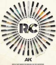 AK Interactive- Marcadores de cores reais - Canetas de tinta acrílica (únicas todas as 34 cores) comprar usado  Enviando para Brazil