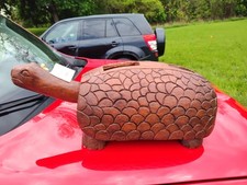Arte popular ou tambor tribal esculpido à mão tartaruga tartaruga escultura em madeira vintage?  comprar usado  Enviando para Brazil