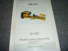 Torno de corte Prazi modelo SD400 precisão parafuso manual do proprietário do operador xz comprar usado  Enviando para Brazil