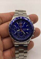 Reloj para hombre Seiko Flight Master cronógrafo esfera azul acero inoxidable segunda mano  Embacar hacia Argentina