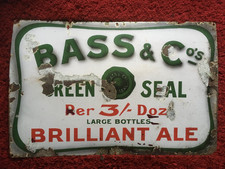 Bass enamel sign for sale  STRATHDON