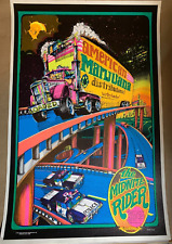 Usado, POSTER MIDNITE RIDER VINTAGE 1973 BLACKLIGHT HEADSHOP POR BILL HOORMAN -BOM! comprar usado  Enviando para Brazil