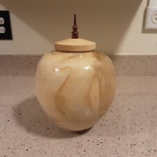 Vaso/urna de madeira esculpida à mão madeira de goma assinada natural - 10,5" de altura comprar usado  Enviando para Brazil