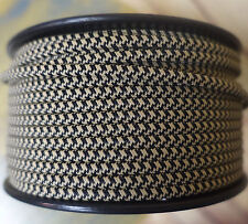 Cabo coberto de pano plano preto/castanho 2 fios, 18ga, abajures estilo vintage tecido de náilon comprar usado  Enviando para Brazil