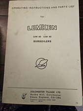 Lemken operating instructions for sale  BURY ST. EDMUNDS