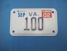 2002 Virginia placa de motocicleta baixa #100 excelente comprar usado  Enviando para Brazil