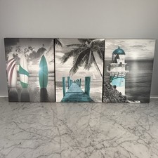 Teal canvas wall for sale  Larchmont