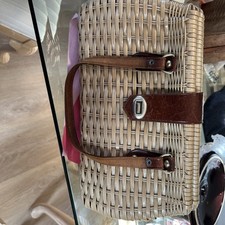 Wicker leather basket for sale  Greenfield
