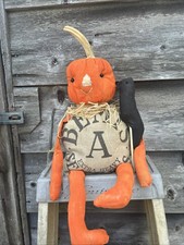 Muñeca Calabaza Halloween Primitiva Espantapájaros Bodger y Frank segunda mano  Embacar hacia Mexico