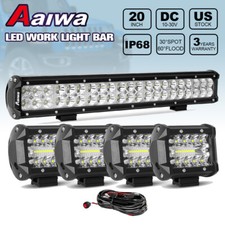 Barra de luz de trabalho LED 20" combo condução offroad + 4x 4" cube pods fiação UTE 4WD comprar usado  Enviando para Brazil