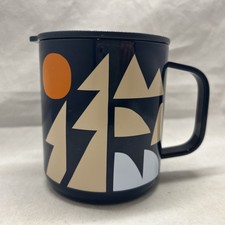 Caneca de acampamento azul REI CO-OP gráfica aço inoxidável 12 oz com tampa comprar usado  Enviando para Brazil