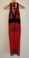 Vestido bordado ANANDA CONCEPT feminino halter gola V vermelho e preto tamanho Grande Y2K, usado comprar usado  Enviando para Brazil