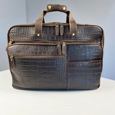 Polare 18’’ pasta de couro granulado integral estojo de viagem de negócios bolsa mensageira, usado comprar usado  Enviando para Brazil