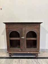 Usado, Armário de decoração de casa esculpido em madeira artesanal – Unidade de armazenamento estilo antigo comprar usado  Enviando para Brazil