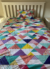 Capa Doona cama de solteiro triângulos coloridos com fronha combinando (2) comprar usado  Enviando para Brazil