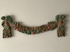 Painel suspenso de parede vintage esculpido à mão em madeira e pintado em cores floral e frutas comprar usado  Enviando para Brazil