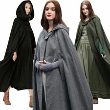 Poncho capa longa inverno feminino casual solto com capuz mistura de lã blusas comprar usado  Enviando para Brazil