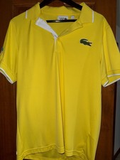 Camisa polo masculina Lacoste Sport Performance L 5 amarela ultra seca Miami Open, usado comprar usado  Enviando para Brazil