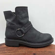 Botas Clarks Opal Rose Femininas 6M Couro Preto Conforto Zíper Moto Motociclista Lug Forrado comprar usado  Enviando para Brazil