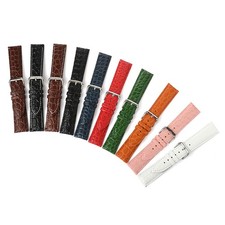 Pulseira de relógio de couro genuíno grão de jacaré de qualidade com fivela de pino 12-24 mm comprar usado  Enviando para Brazil