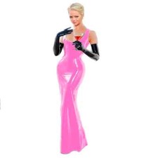 Elegante Feminino Sexy PVC Couro Sintético Sem Mangas Regata Bodycon Sereia Maxi Vestido  comprar usado  Enviando para Brazil