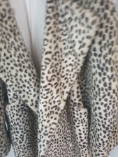 white leopard faux fur coat for sale  GOSPORT