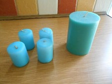 Turquoise candles 4cm for sale  EVESHAM