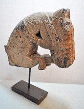 Estatueta antiga original esculpida à mão em madeira arquitetônica busto de cabeça de cavalo comprar usado  Enviando para Brazil