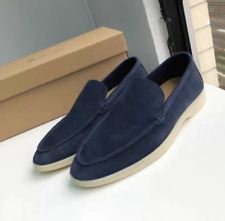 Zapatos informales de gamuza sin cordones de tacón plano punta redonda mocasines perezosos zapatos clásicos para hombre segunda mano  Embacar hacia Mexico