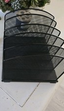 Organizador de arquivos de mesa tamanho grande malha de metal vertical suporte de arquivo de mesa 5 seções... comprar usado  Enviando para Brazil
