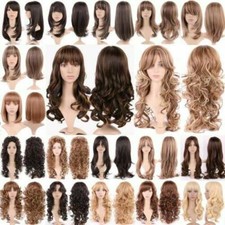 Peruca completa sintética cosplay cabelo natural longo reto encaracolado Halloween feminina comprar usado  Enviando para Brazil