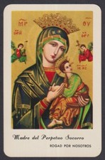 Usado, Cartão sagrado de la Virgin del Perpetuo Socorro estampa santino imagem pieuse comprar usado  Enviando para Brazil