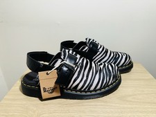 Dr. Martens Jorge II cabelo de vaca superior slingback sapatos zebra preto branco novo sem caixa tamanho 9 comprar usado  Enviando para Brazil