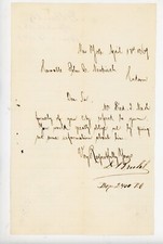 1869 List do nowojorskiego senatora Johna C. Newkirka szukającego informacji Fred I. Nash Hudson NY na sprzedaż  Wysyłka do Poland