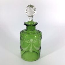 Vintage Harrach Glassworks Frasco de Perfume Vidro Verde com Rolha Tcheca Boêmia comprar usado  Enviando para Brazil
