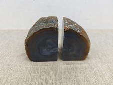 Natural agate bookends for sale  UK
