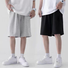Shorts de moletom masculino liso meia calça bolsos laterais cordão academia de verão ☋, usado comprar usado  Enviando para Brazil