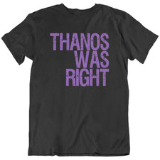 Camiseta engraçada Thanos Was Right Avengers Homem de Ferro Capitão América presente nova comprar usado  Enviando para Brazil