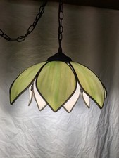 slag glass chandelier for sale  New Springfield