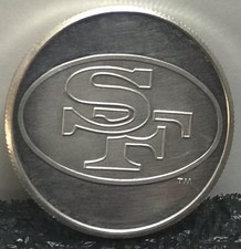 Usado, SF 49ers, SUPER BOWL XXIV CHAMPIONS 1989, 1oz .999 SILVER ART ROUND, OK! comprar usado  Enviando para Brazil