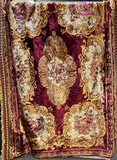 Tapete de pano decorativo interno multicolorido com franja de damasco formato retangular tamanho grande comprar usado  Enviando para Brazil