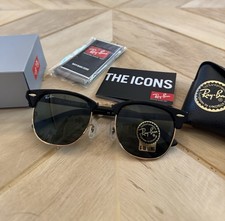 Óculos de sol Ray Ban preto e dourado Clubmaster, usado comprar usado Óculos de sol Ray Ban preto e dourado Clubmaster, usado comprar usado  Enviando para Brazil
