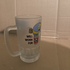 Caneca/copo de cerveja fosco grande Homer Simpson Duff Beer programa de TV The Simpsons 2003 comprar usado  Enviando para Brazil