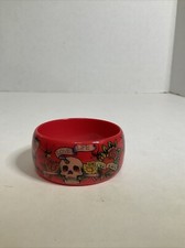 Pulseira Ed Hardy acrílica Love Life rosa caveira dragão vermelha pequena lasca comprar usado  Enviando para Brazil