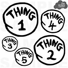Camiseta Thing 1 Iron On Transfer Thing 2 3 4 5 The Cat in The Hat Dr Zeuss Kids comprar usado  Enviando para Brazil