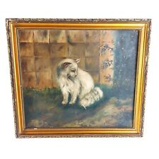 Pintura a óleo antiga de gato arte ingênua cca 1930 Hungria Europa 18" x 16", usado comprar usado  Enviando para Brazil