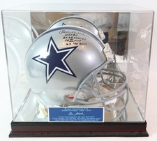 Capacete profissional Dallas Cowboys assinado por Roger Staubach 4x inscrições e estojo fanáticos, usado comprar usado  Enviando para Brazil