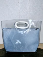 Bolsa tote de PVC grande transparente transparente transparente com bolsa interna removível azul pálido, usado comprar usado  Enviando para Brazil