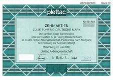 plettac Aktiengesellschaft 1993 500 DM na sprzedaż  Wysyłka do Poland