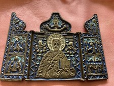 Trittico bronzo smaltato usato  Roma